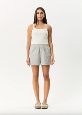 Afends Drew Organic Boxer Shorts - Taupe Check