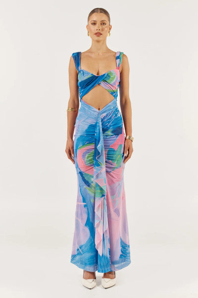 She is OLLÁ Imogen Midi Dress - Bluse Print