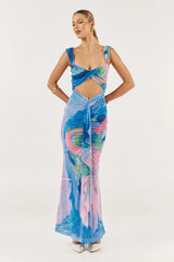 She is OLLÁ Imogen Midi Dress - Bluse Print