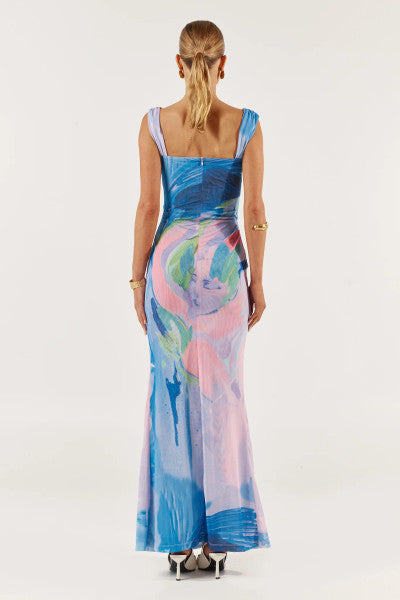 She is OLLÁ Imogen Midi Dress - Bluse Print