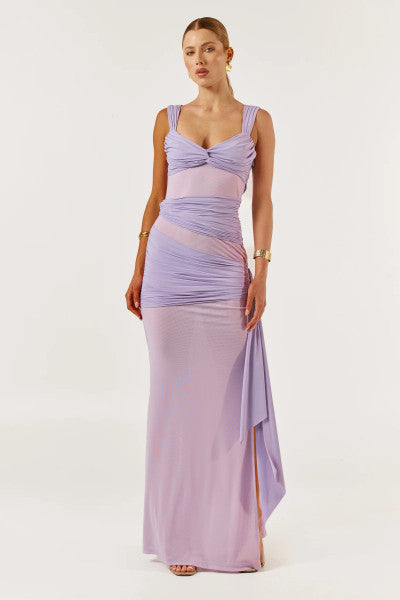 She is OLLÁ Ariel Midi Dress - Lavender