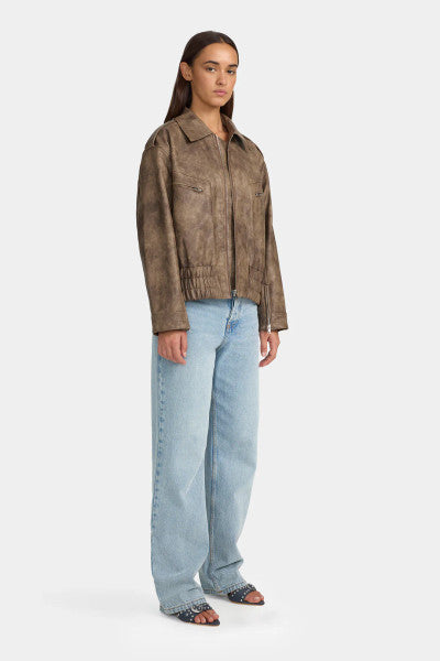 Ownley Vyper Bomber Jacket - Distressed Brown