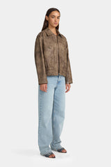 Ownley Vyper Bomber Jacket - Distressed Brown