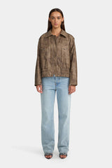 Ownley Vyper Bomber Jacket - Distressed Brown