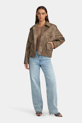 Ownley Vyper Bomber Jacket - Distressed Brown