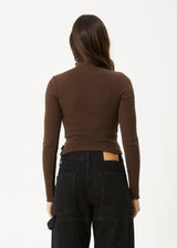 Afends Iconic Long Sleeve Rib Top - Coffee
