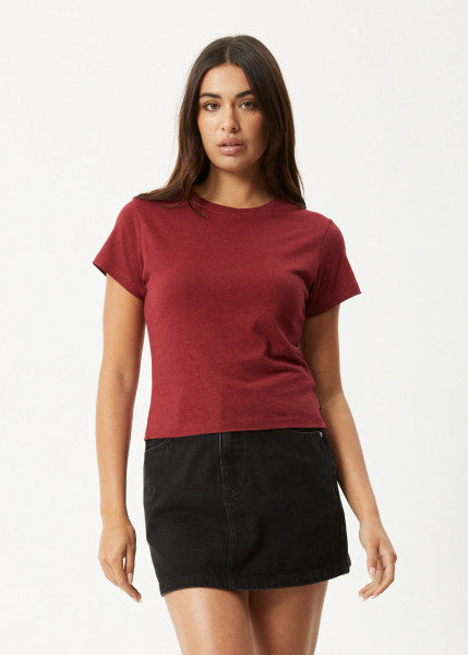 Afends Carmen Hemp Baby Tee - Burgundy