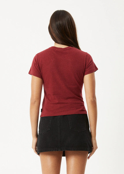 Afends Carmen Hemp Baby Tee - Burgundy