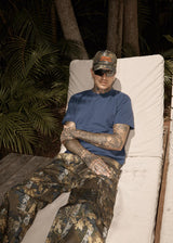 Afends Genesis Heavyweight Boxy Tee - Washed Deep Sea