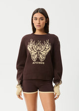 Afends Set Fire Knit Jumper - Coffee