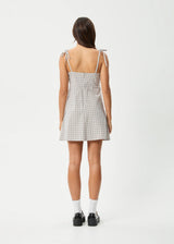 Afends Drew Organic Seersucker Mini Dress - Taupe Check