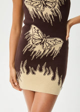 Afends Set Fire One Shoulder Dress - Coffee
