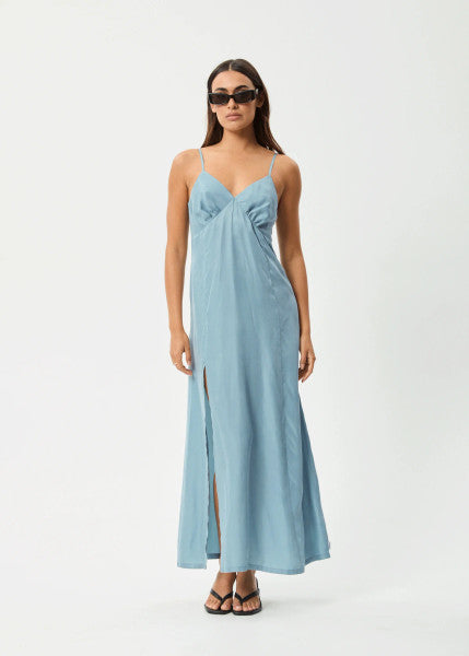 Afends Delia Cupro Maxi Dress - Ether Blue