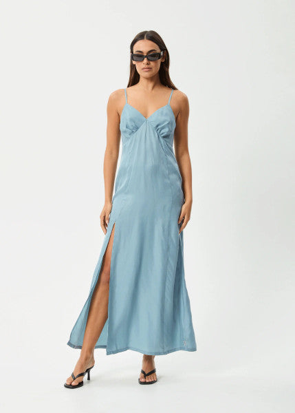 Afends Delia Cupro Maxi Dress - Ether Blue