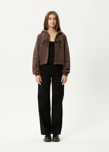 Afends Kourt Zip Hood - Coffee