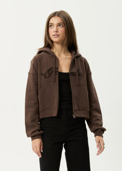 Afends Kourt Zip Hood - Coffee