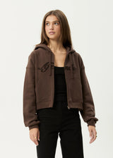 Afends Kourt Zip Hood - Coffee