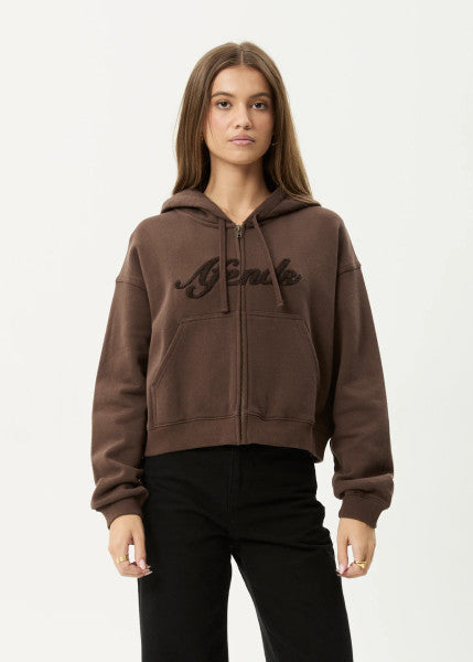 Afends Kourt Zip Hood - Coffee