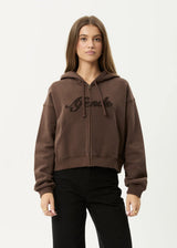 Afends Kourt Zip Hood - Coffee