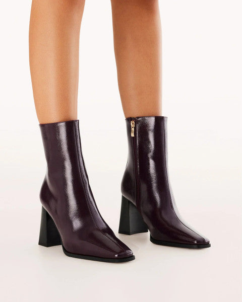 Billini Wez Boots - Mulberry Crinkle Patent