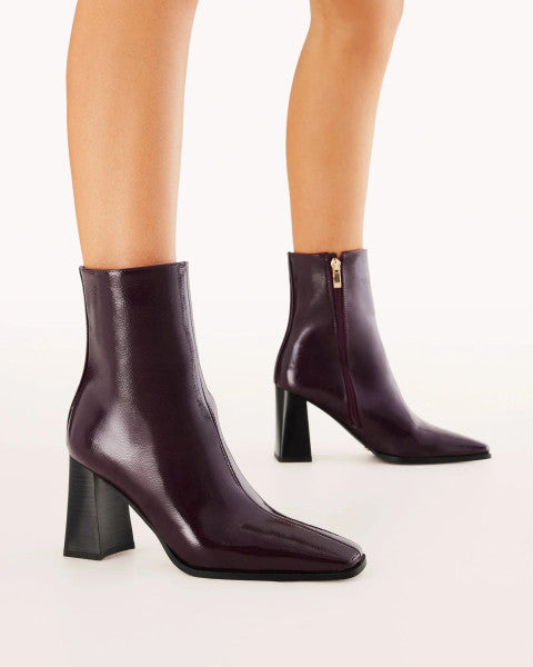 Billini Wez Boots - Mulberry Crinkle Patent