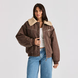 Wrangler Carrie Bomber Jacket - Washes Brown