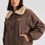 Wrangler Carrie Bomber Jacket - Washes Brown