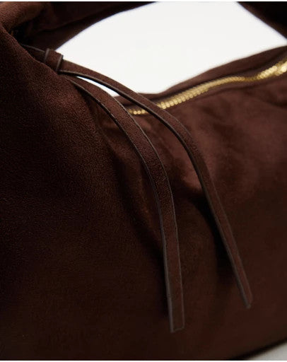 Billini Renee Shoulder Bag - Chocolate Suede