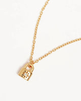 By Charlotte Crystal Lotus Padlock Necklace - 18k Gold Vermeil