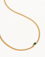 By Charlotte Strength Within Green Onyx Curb Choker - Gold Vermeil