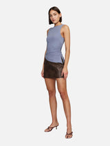 Ownley Robbie PU Mini Skirt - Chocolate