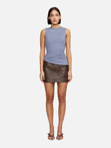 Ownley Robbie PU Mini Skirt - Chocolate