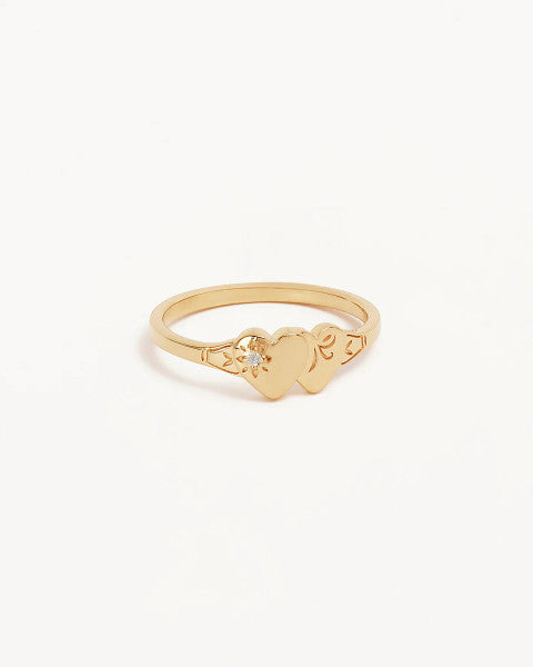 By Charlotte Forever Intertwined Heart Signet Ring - 18k Gold Vermeil